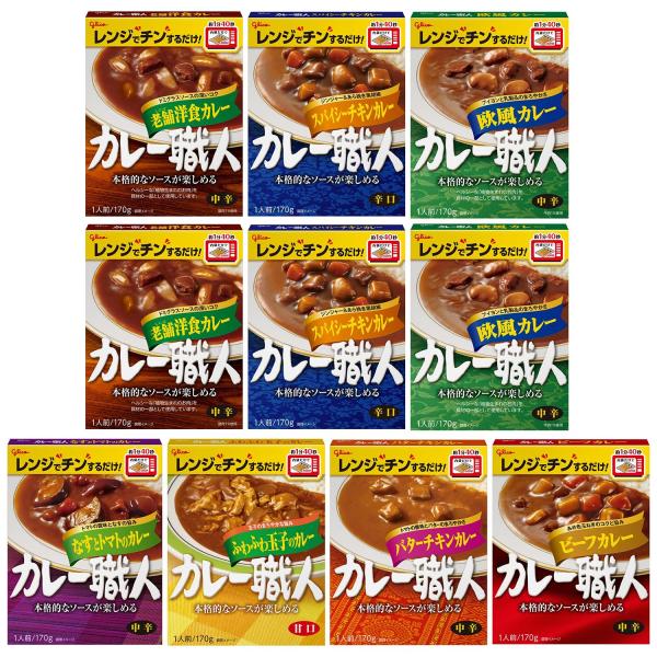 他サイト： カレー職人 詰め合わせ 7種10食セット 江崎グリコ(食べ比べ/レンジ対応/常温保存/非常食/備蓄/ローリングストック/レトルト)の商品画像