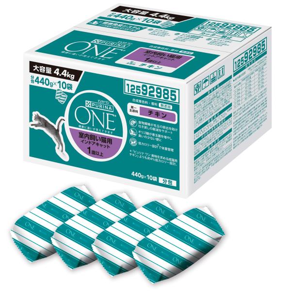 他サイト： ピュリナ ワンキャット 室内飼い猫用 インドアキャット チキン 4.4ｋｇ(440g×10袋入)の商品画像