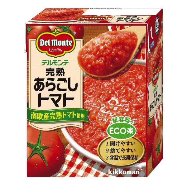 他サイト： キッコーマン食品 デルモンテ 完熟あらごしトマト 紙パック トマト缶 缶詰 388g×12個の商品画像