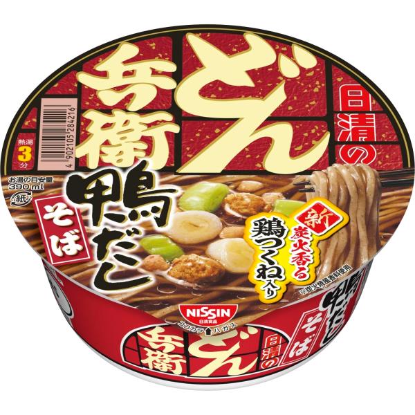 他サイト： どん兵衛 鴨だしそば 炭火香る鶏つくね入り 日清食品 カップ麺 104g ×12個の商品画像