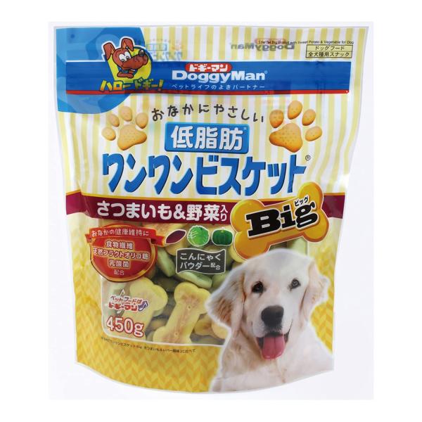 他サイト： ドギーマン おなかにやさしい低脂肪ワンワンビスケット Big さつまいも&amp;野菜入り 450gの商品画像