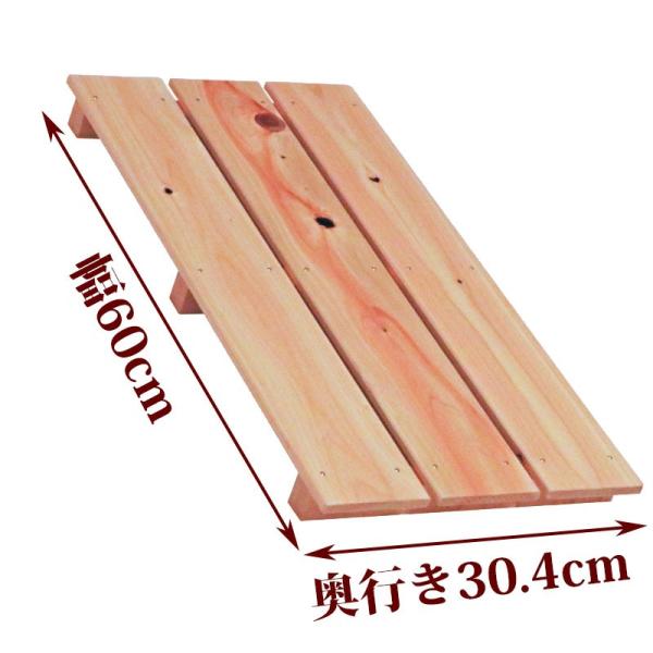 国産ひのきを使用したすのこです。節穴がありますが、強さは通常のものとほとんど変わりません。倉庫などに敷かれる場合は、こちらがお得です。 ひのきの香りと一緒にお届けいたします。●商品サイズ(約)：幅60×奥行30.4×高さ4cm●重量(約)：...