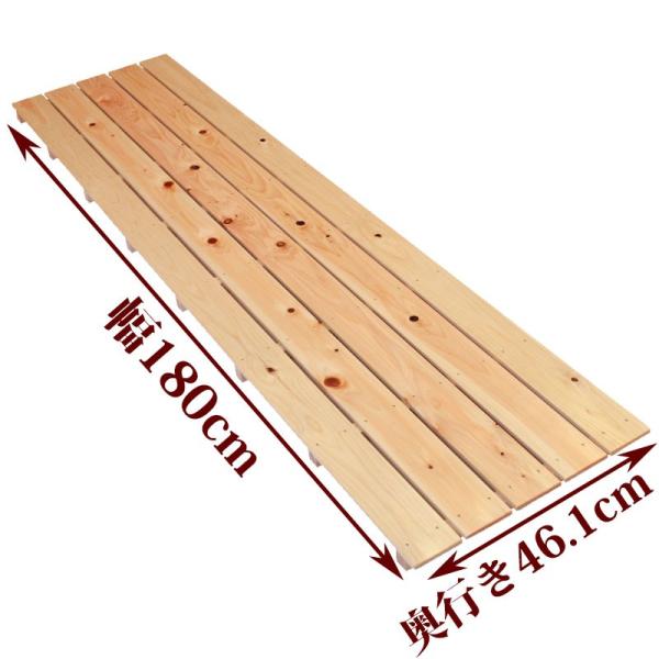 国産ひのきを使用したすのこです。節穴がありますが、強さは通常のものとほとんど変わりません。倉庫などに敷かれる場合は、こちらがお得です。 ひのきの香りと一緒にお届けいたします。●商品サイズ(約)：幅180×奥行46.1×高さ4cm●重量(約)...