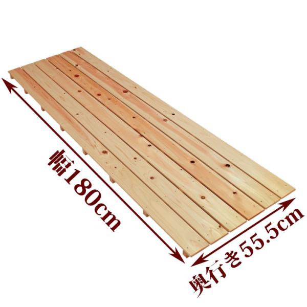 国産ひのきを使用したすのこです。節穴がありますが、強さは通常のものとほとんど変わりません。倉庫などに敷かれる場合は、こちらがお得です。 ひのきの香りと一緒にお届けいたします。●商品サイズ(約)：幅180×奥行55.5×高さ4cm●重量(約)...