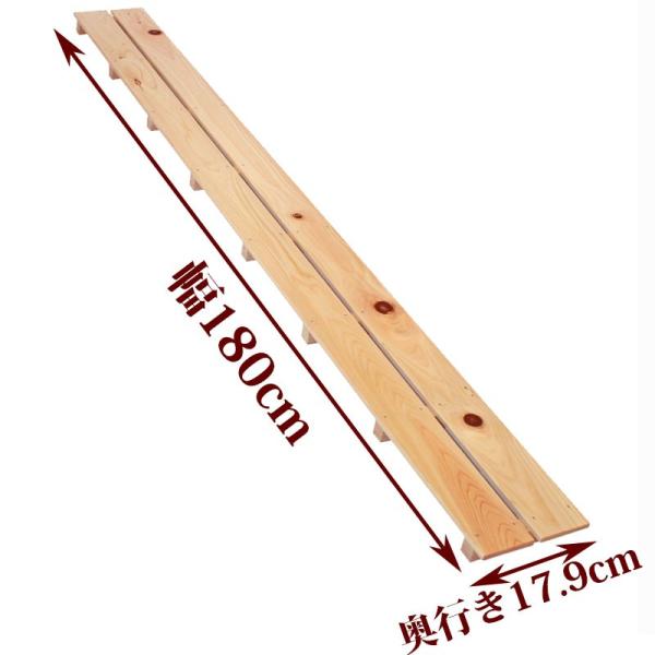 国産ひのきを使用したすのこです。節穴がありますが、強さは通常のものとほとんど変わりません。倉庫などに敷かれる場合は、こちらがお得です。 ひのきの香りと一緒にお届けいたします。●商品サイズ(約)：幅180×奥行17.9×高さ4cm●重量(約)...