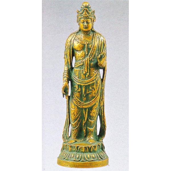 北村西望　聖観世音菩薩像◎立像 聖観世音菩薩(金青銅色) 日本彫刻界の最高峰・北村西望作品 高岡