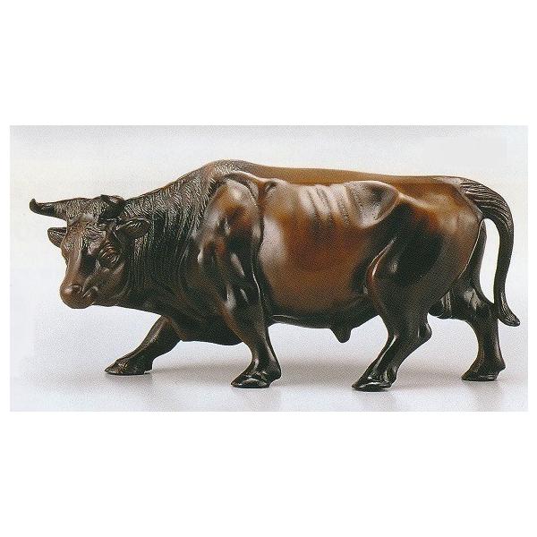 高岡銅器 銅製置物 越井栄山作 徳色 座牛 11号 50-09