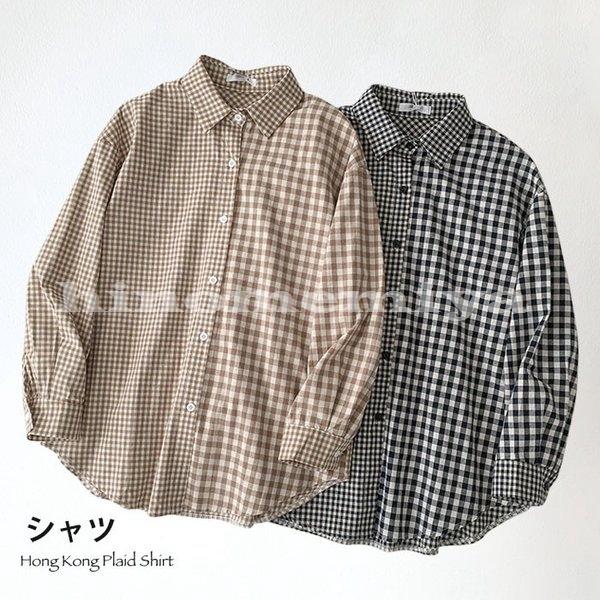 チェック柄レディース切り替えシャツリメイク風チェックシャツ柄シャツリメイク風シャツ切り替え角襟長袖カジュアルトップス春新作 Hino Gubrm4 陽の目見屋 通販 Yahoo ショッピング