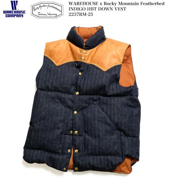 新品！WAREHOUSE ロッキーマウンテン ダウンベスト ヘリンボーン 44 ROCKY MOUNTAIN x WAREHOUSE (ロッキーマウンテンxウエアハウス) Lot