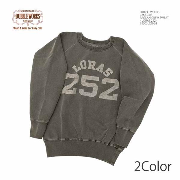 ダブルアールエル　UNIONロゴ スウェット フェード加工　ウォッシュ加工 DUBBLEWORKS（ダブルワークス） DUBBLEWORKS 83003LOR-24 Lot.83003