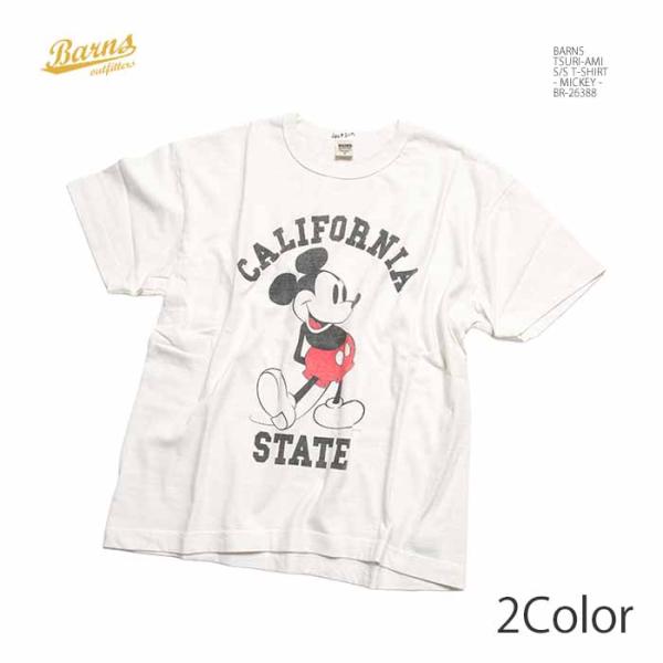 バーンズ BARNS BR-26388 吊り編み プリント Tシャツ - MICKEY - メンズ | ヒノヤ HINOYA爆買