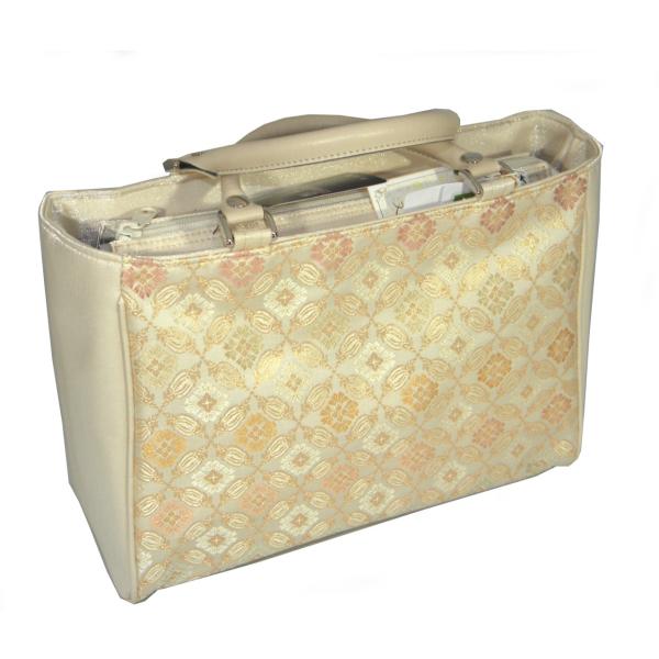 和装用バッグ 西陣織 欧亜吉祥文 正絹帯地 大型トート 着物バッグ 日本