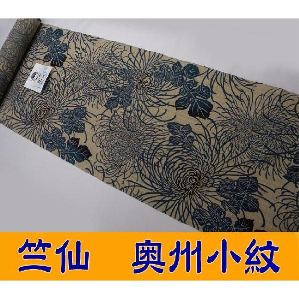 竺仙 ちくせん 奥州小紋 糸菊6-5510 綿つむぎ高級浴衣反物 竺仙 ちくせん 奥州小紋 糸菊6-5510 綿つむぎ高級浴衣反物
