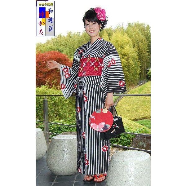 仕立上り変り織り 和モダン椿 プレタ浴衣浴衣 綿 : 京都ひのや呉服店
