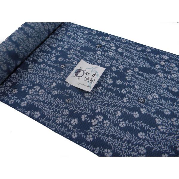 綿 浴衣 反物 綿紅梅 京都小泉 日本製 竺仙 綿紅梅小紋 特選 浴衣 型染め 綿 団扇に秋草模様 未仕立て