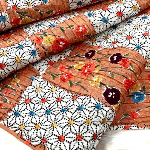 小紋　着物生地　反物　はぎれ　絹 シルク hinoyajp2000_7-3hukureichimatu