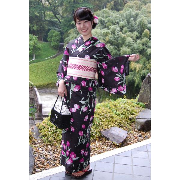 着物・浴衣 mememe 浴衣単品 オトメノユメ黒地Vゆかた 高級仕立上り浴衣 : 京都ひのや