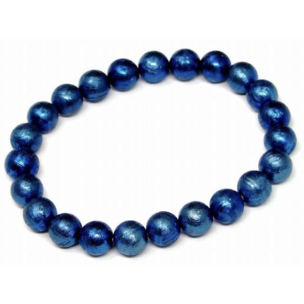 天然石 パワーストーン 23626F 8mm 5A ブルーギベオン 青色 鉄