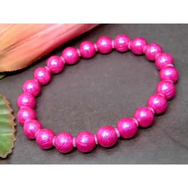 天然石 パワーストーン 23626G 8mm 5A ピンク ギベオン 鉄隕石