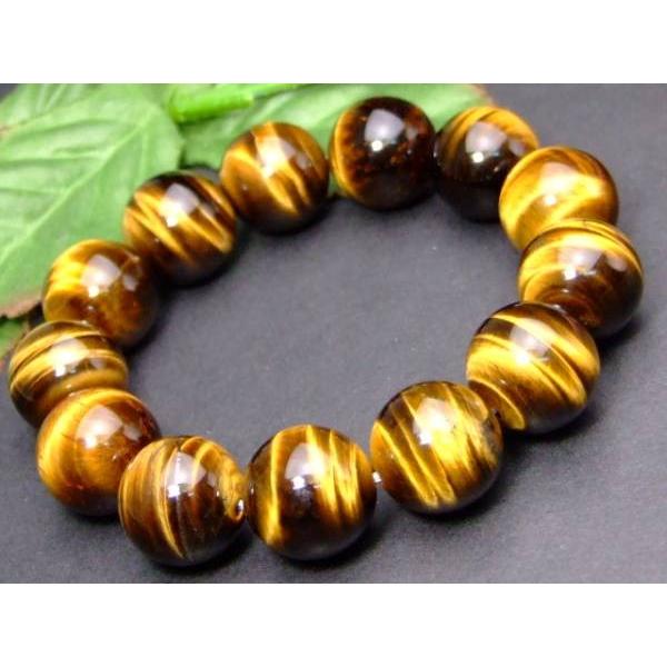 ≪32361E≫○鑑別済・本物保証○16mm○AAA黄虎目石 タイガーアイ