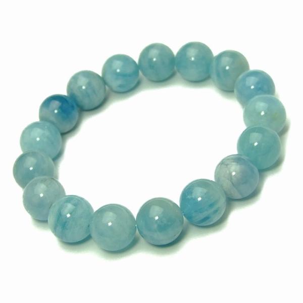 天然石 パワーストーン 51858 12mm A アクアマリン ブレスレット 内径