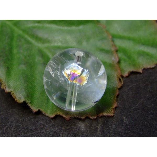 56649 アイリス ホワイトファントム 水晶 クォーツ 虹入り 17mm AAA 1