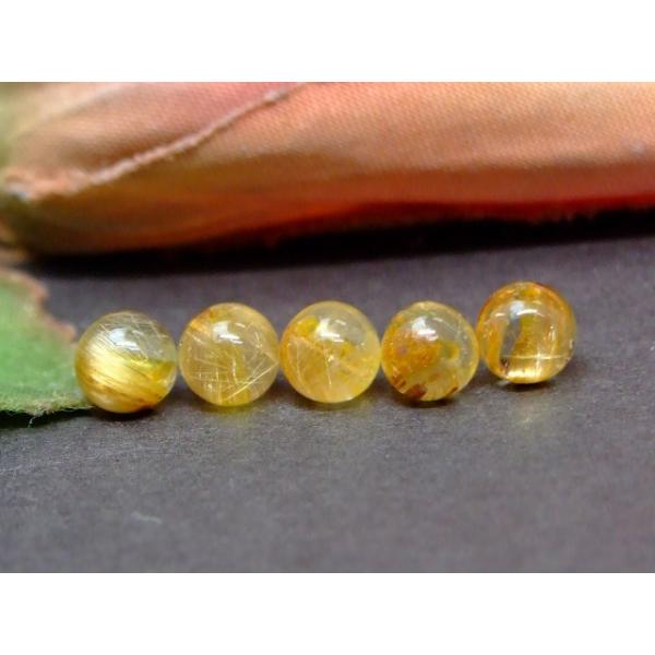 天然石 パワーストーン 61349 タイチンルチルクォーツ 5mm~6mm 5A 送料