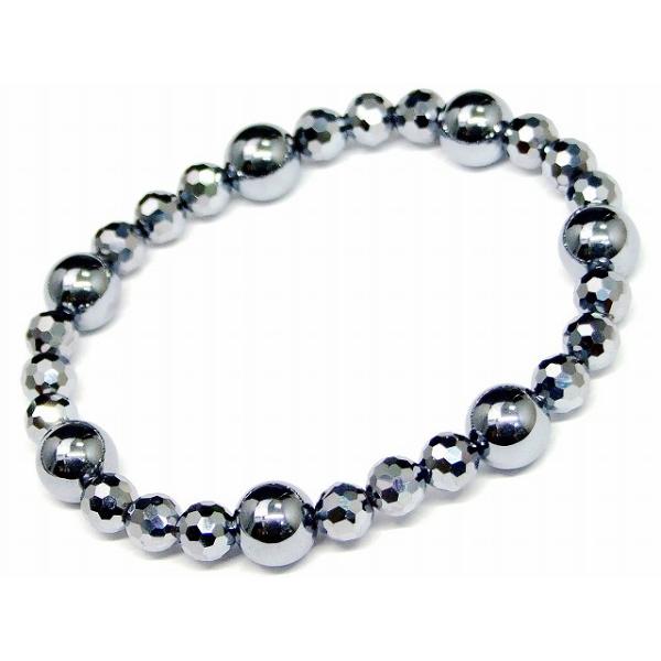 天然石 パワーストーン　　61830　　今月20％OFF 6mm〜8mm A テラヘルツ 鉱石 ブレスレット 内径調整可 公的機関にて検査済み 送料無料