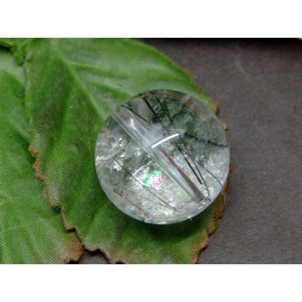 天然石 パワーストーン 62880 虹入り ブラックルチルクォーツ 針水晶