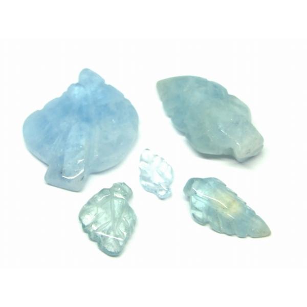 天然石 パワーストーン 64908 アクアマリン 6mm×11mm〜21mm×22mm A 5個