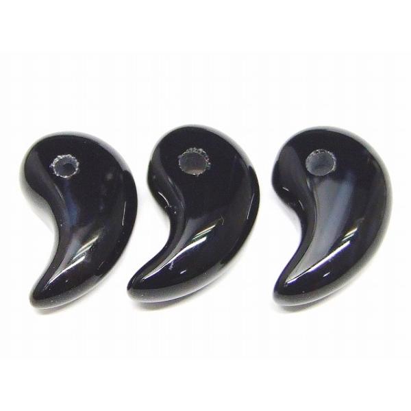 天然石 パワーストーン 66482E 勾玉 オニキス 18mm×12mm 1個売り 送料