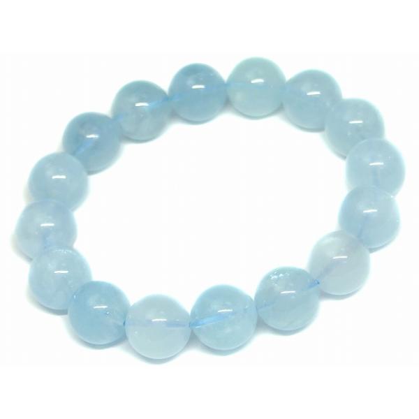 【17cm 12mm】アクアマリン ブレスレット 天然石 パワーストーン 天然石 パワーストーン 66814 アクアマリン 12mm AA ブレスレット 内径