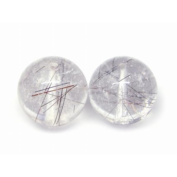 天然石 パワーストーン　　67071　　ブラックルチルクォーツ 針水晶 13mm〜14mm AA 1粒売り 送料無料有 ブラジル産
