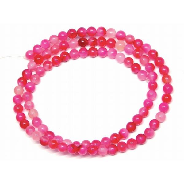 g3-998A 桜アゲート 4mm 瑪瑙 メノウ ピンクカラー 1連39cm 通し針