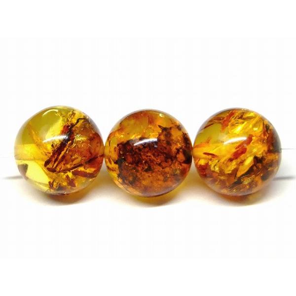 天然石 パワーストーン　　g3-103　　花アンバー 琥珀 10mm 5A 1粒売り 鑑別済・本物保証  送料無料 メキシコ産