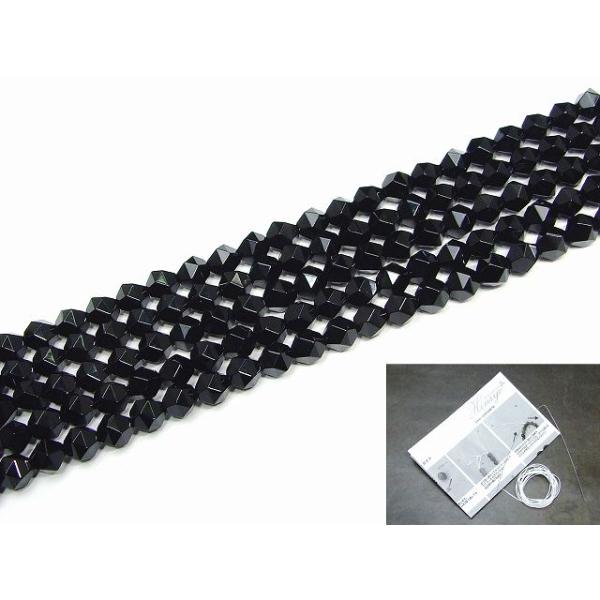 ≪g3-116G≫今月29％OFF モリオン 黒水晶 6mm 5A スターカット 1連39cm