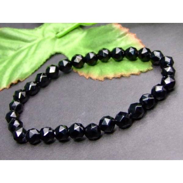 ≪g3-117≫6mm 5A スターカット モリオン 黒水晶 ブレス 鑑別済・本物