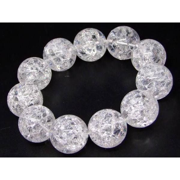 天然石 パワーストーン g3-1637F 虹入り クラック水晶 20mm 5A