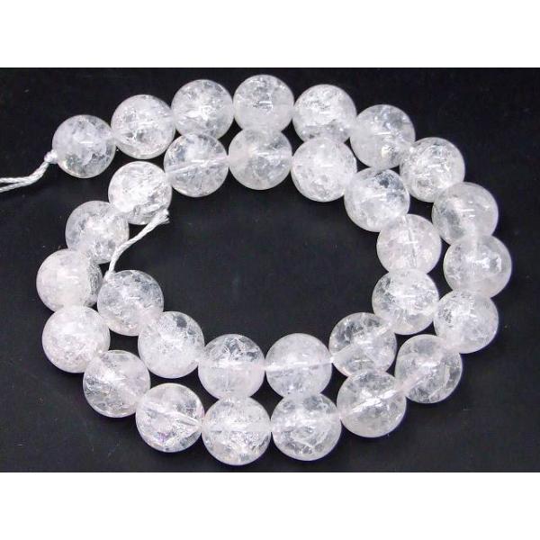 ≪g3-1645C≫クラック水晶 12mm〜13mm AA 爆裂水晶 1連38cm 通し針