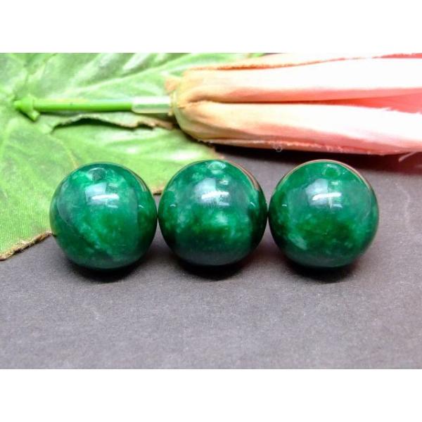 天然石 パワーストーン 49153D 1粒売り 20mm A級 濃緑 翡翠