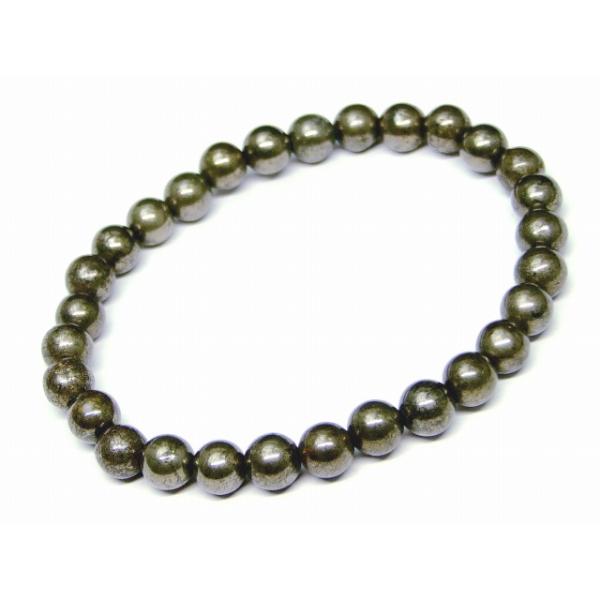 天然石 パワーストーン g3-3311D パイライト 黄鉄鉱 6mm〜7mm