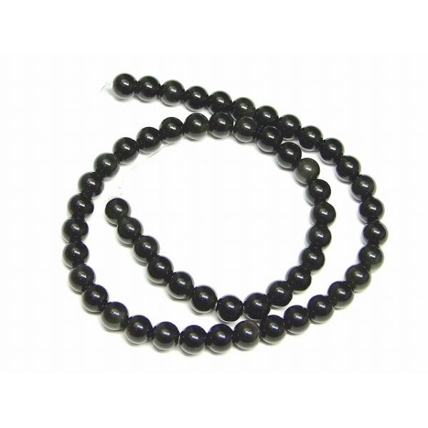 天然石 パワーストーン g3-385B オブシディアン 黒曜石 7mm 1連39cm
