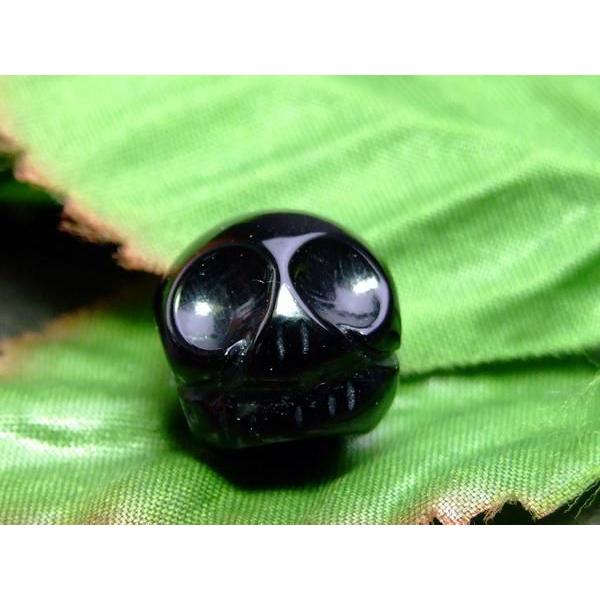 ≪g3-461A≫○送料無料有○10mm○1粒○手彫ドクロ髑髏○オニキス
