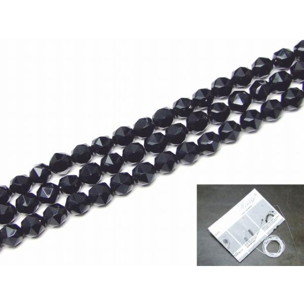 天然石 パワーストーン　　g3-483A　　今月30％OFF オニキス 8mm スターカット 1連38cm 通し針、解説書、1ｍゴム付き 送料無料有