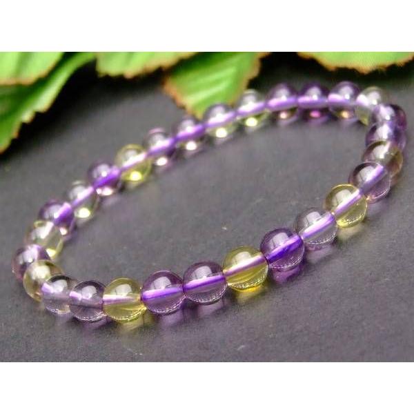 アメトリンブレスレット　虹入り　ボリビア産　金運　アメジスト　シトリン　黄水晶 アメトリンブレスレット 虹入り ボリビア産 金運 アメジスト
