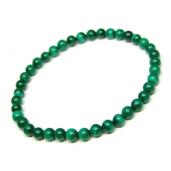 ≪g3-624A≫4mm 5A マラカイト 孔雀石 ブレスレット 内径調整可能 送料
