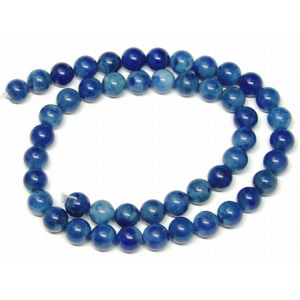 ≪g3-997C≫8mm ブルーアゲート 青瑪瑙 メノウ 1連37cm 通し針、解説書