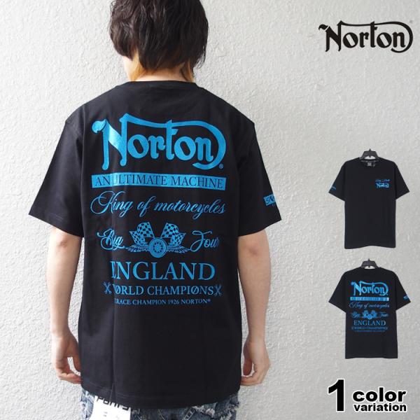 ノートン NORTON Tシャツ 半袖 ブルーラメプリント メンズ