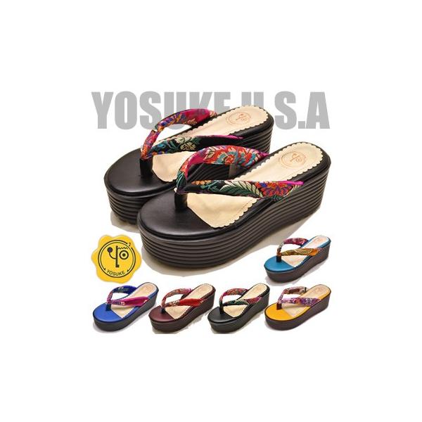 ヨースケ Yosuke 靴 厚底サンダル レディース トングサンダル 刺繍 和柄 花柄 Buyee 日本代购平台 产品购物网站大全 Buyee一站式代购 Bot Online