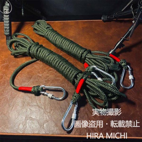 アウトドア用 多機能ロープ 10m×2本セット 直径8mm ワイヤー内蔵 高強度 耐荷重400kg キャンプ 登山 サバイバル テント設営 荷締め 防災用品